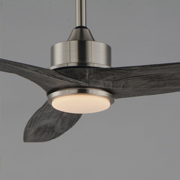 Maxim Lighting Woodwind 52'' Solid Wood Blade Fan w LED Light Kit, Satin Nickel - 88831SN