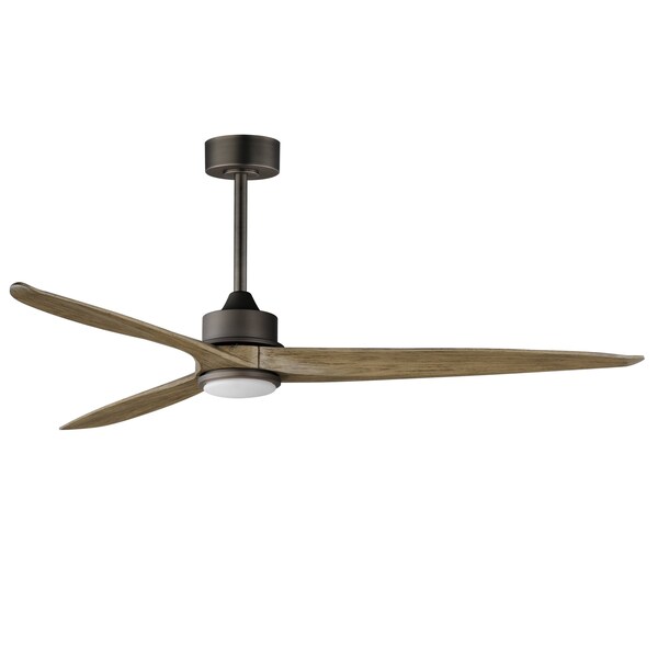 Maxim Lighting Woodwind 80'' Solid Wood Blade Fan W LED Light Kit, Charcoal Bronze - 88834CHL