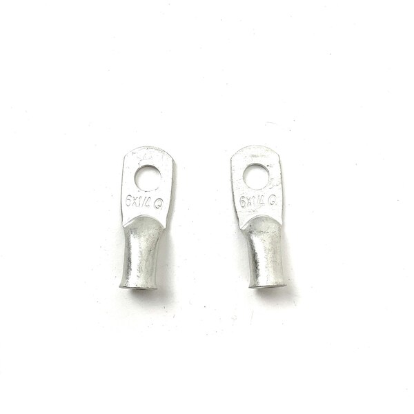 Terminal de Cobre Grote, Estaño, 6 Ga, 1/4 pulg., Paquete de 2 - 82-9166