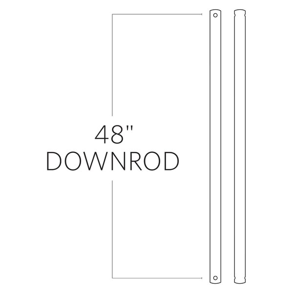 Monte Carlo 48In. Minimalist Downrod - Aged Pewter - DRM48AGP