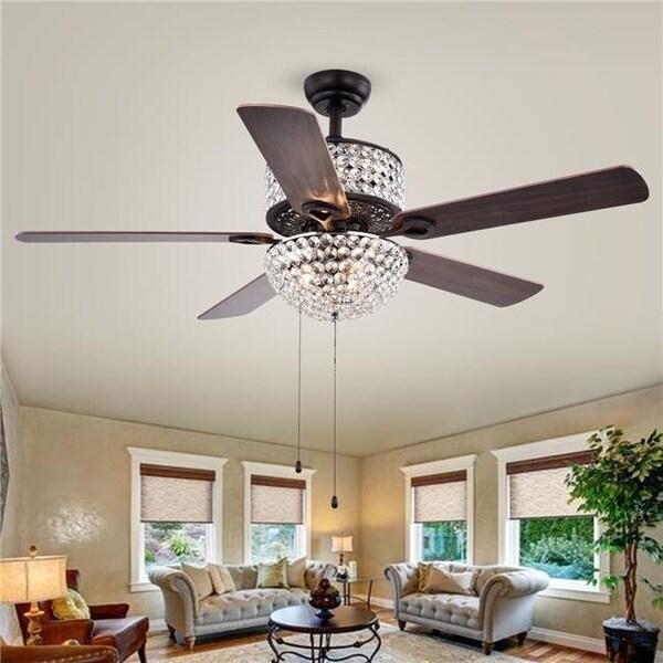 Warehouse Of Tiffany Warehouse of Tiffany CFL-8170BL 52 in. Laure 6-Light Indoor Hand Pull Chain Ceiling Fan; Bronze - CFL-8170BL