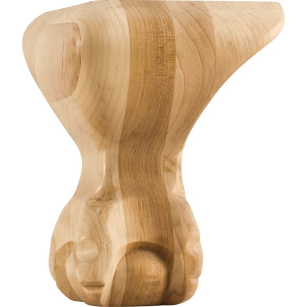 Hardware Resources 4-1/2" Wx4-1/2"Dx6"H Oak Smooth Ball & Claw Leg - WL60OK