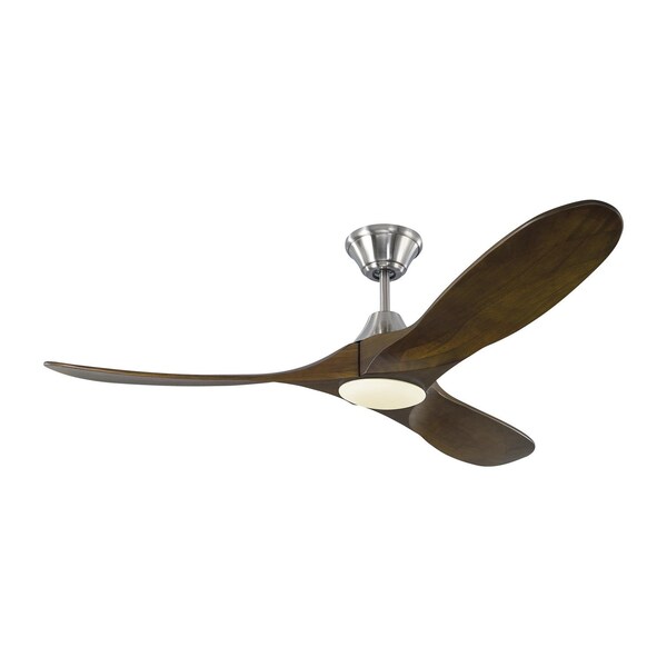 Monte Carlo Maverick 52 Led - Brushed Steel W Dark Walnut Blades - 3MAVR52BSD