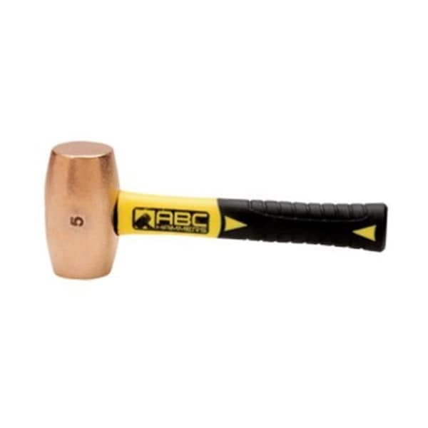 Abc Hammers ABC Hammers, Inc.  5 lb. Brass Hammer with 8 inch  Fiberglass Handle - AB1856