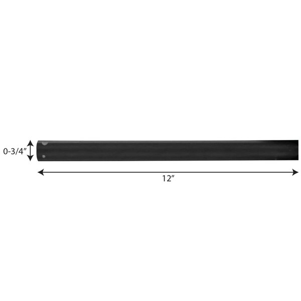 Progress Lighting AirPro Collection 12 In. Ceiling Fan Downrod in Black - P2603-31
