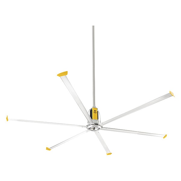 Big Ass Fans Industrial HVLS Fan, 16 ft Blade Dia, 6 Blades, Variable Speeds, 380 to 480V AC, Powder Coated - F-PFD1-1604S34