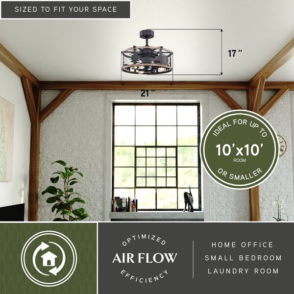 Vaxcel Kodiak Bear 21 in. Bronze and Teak Rustic Indoor Ceiling Fan with Light Kit and Remote - F0068
