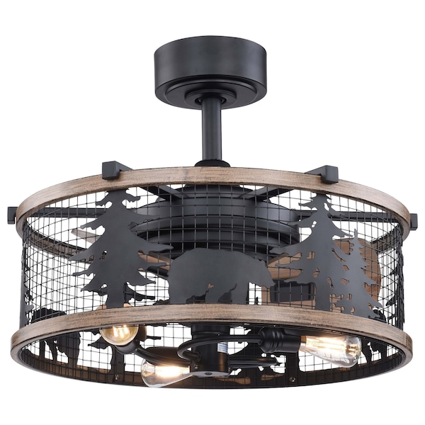 Vaxcel Kodiak Bear 21 in. Bronze and Teak Rustic Indoor Ceiling Fan with Light Kit and Remote - F0068