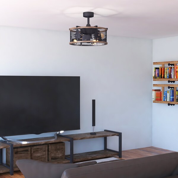 Vaxcel Kodiak Bear 21 in. Bronze and Teak Rustic Indoor Ceiling Fan with Light Kit and Remote - F0068