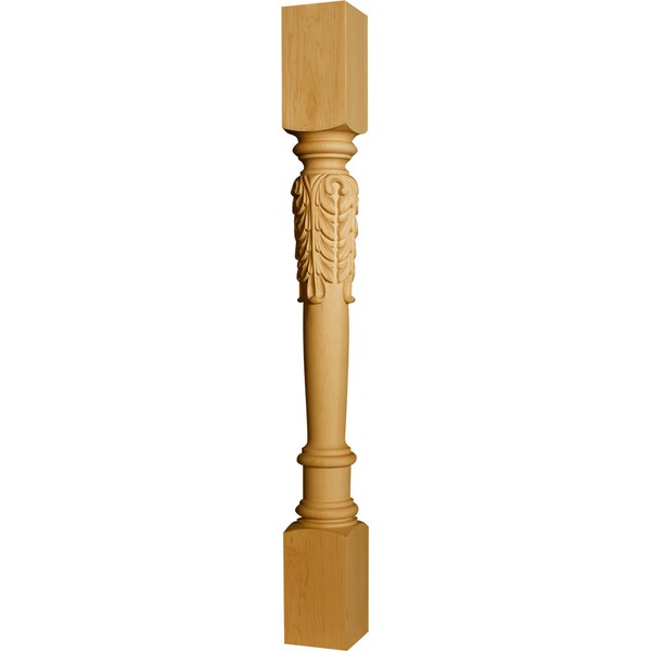 Osborne Wood Products 34 1/2 x 3 1/2 Islander with Acanthus Leaves Island Post in Knotty Pin - 1441P