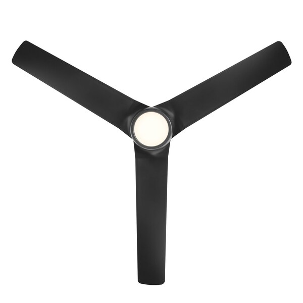 Wac Mocha Indoor and Outdoor 3-Blade Smart Ceiling Fan 54in Matte Black with Remote Control, 3 Blades - F-001
