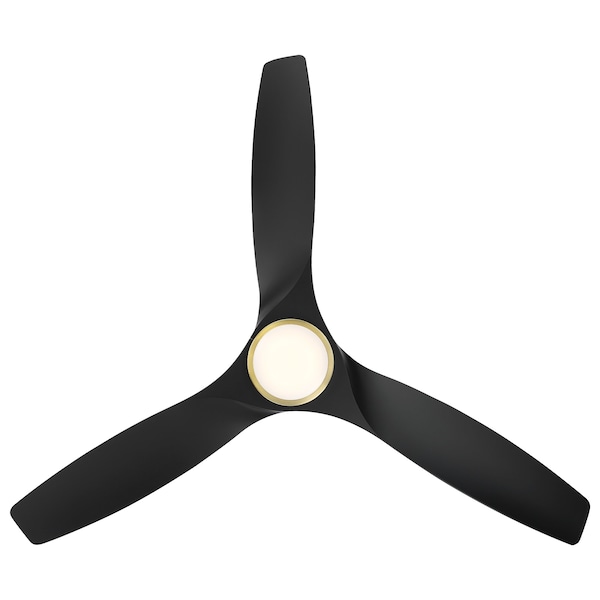 Modern Forms Skylark 3-Blade Smart Ceiling Fan 54in Satin Brass Black 3000K LED Light Kit and Remote Control - FR-W2202-54L