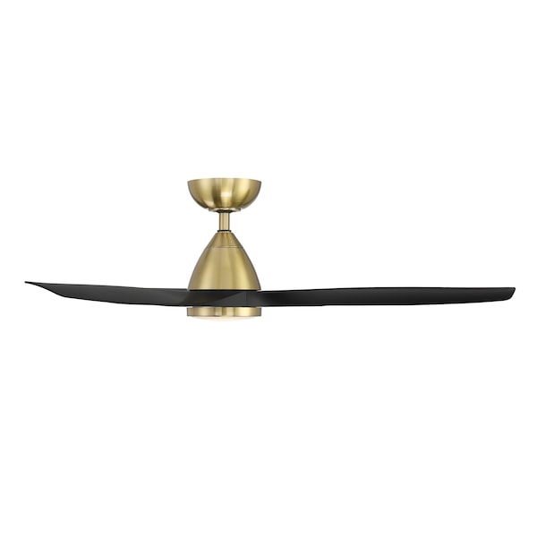 Modern Forms Skylark 3-Blade Smart Ceiling Fan 54in Satin Brass Black 3000K LED Light Kit and Remote Control - FR-W2202-54L