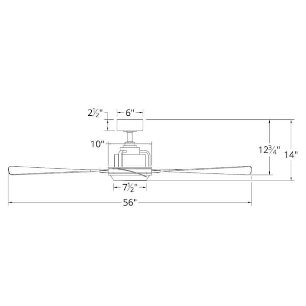 Modern Forms 3 Blades, 120 V, 56 in W - FR-W1817-56L