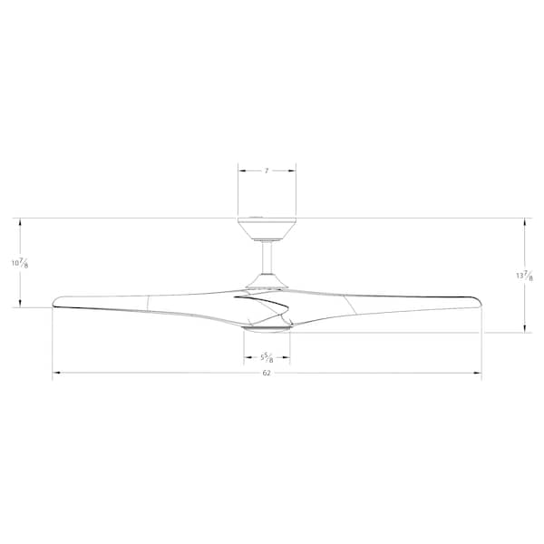 Modern Forms 3 Blades, 120 V, 62 in W - FR-W2006-62L