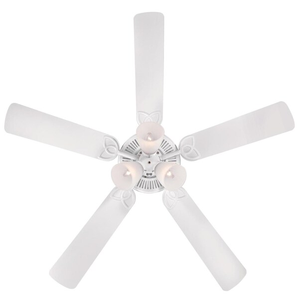 Westinghouse Vintage 52" 5-Blade Wht Indoor Ceiling Fan w/Dimmable LED Light - 7236400