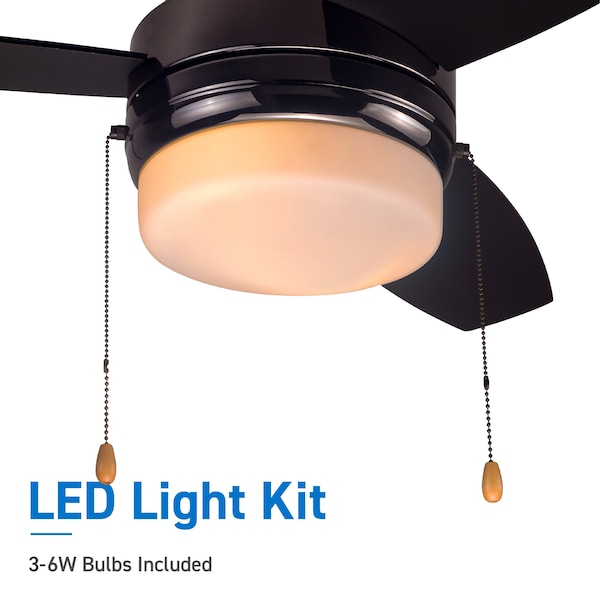 Commercial Cool 42 Ceiling Fan 3-Blade With Pull Chain And Light Kit - CCF43P40