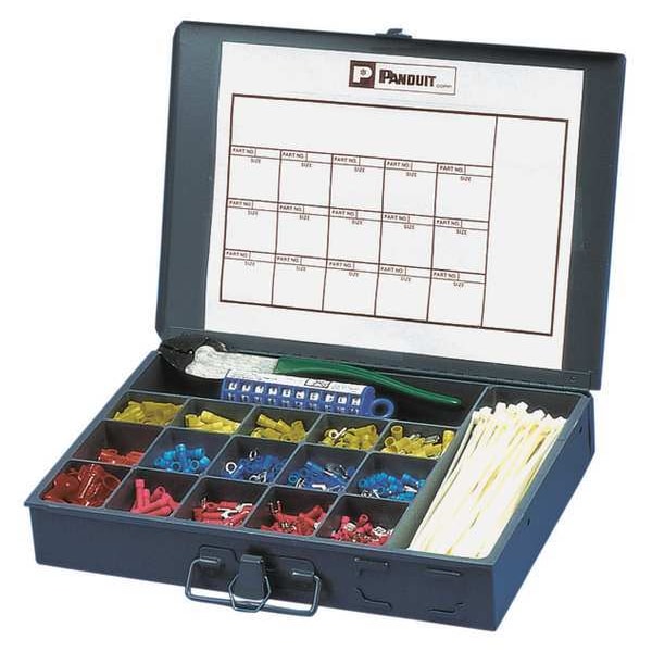 Kit de terminación de alambre de 22-10 AWG de Panduit con herramienta y 1177 piezas - K1-PNKIT