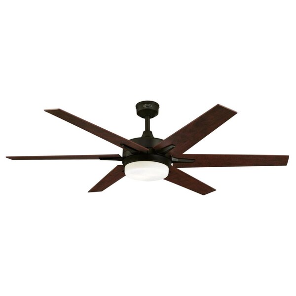 Westinghouse Ceiling Fan Indoor 60In Cayuga WIFI DmLED BkBr Rvr 6Bl Apwd/Chy Op Fr Glass - 74002B00