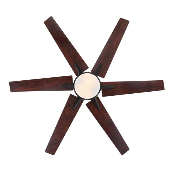 Westinghouse Ceiling Fan Indoor 60In Cayuga WIFI DmLED BkBr Rvr 6Bl Apwd/Chy Op Fr Glass - 74002B00