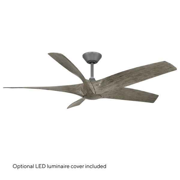 Modern Forms Fans Zephyr Indoor or Outdoor Smart Ceiling Fan 2700-3000-4000-5000K LED in Graphite/Weathered Wood - FR-W2401-62L-GH/WW