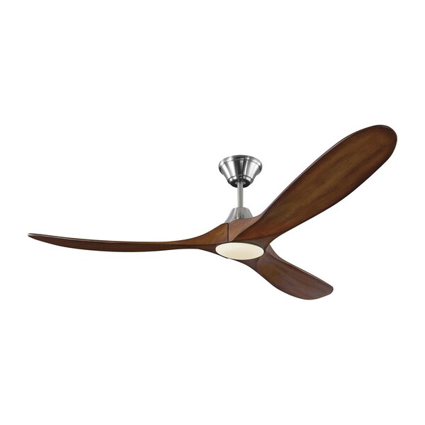 Monte Carlo Maverick 60 Led - Brushed Steel W Koa Blades - 3MAVR60BSKOAD