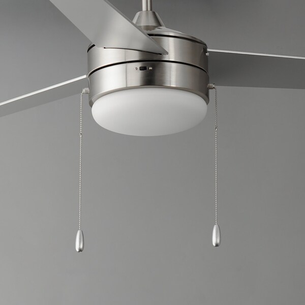 Maxim Lighting Trio 52'' 3-Blade Fan w Pull Chain, Satin Nickel/Black - 89906FTSNBK