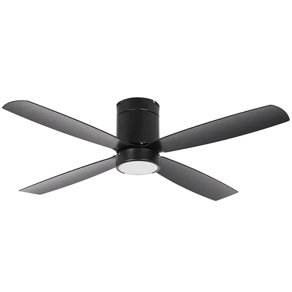 Westgate 52in Black Finish AB 4-Blade Ceiling Fan & Light, 19W, 3000K - WFL-118-WS-4B-52-30K-BK-BK