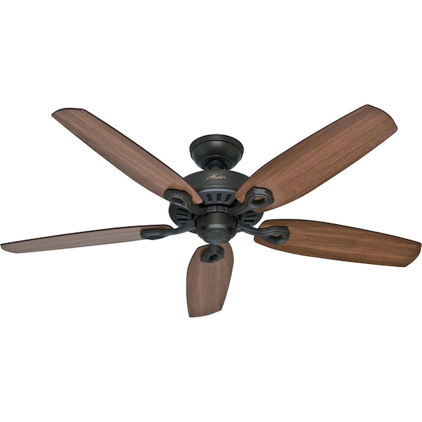 Hunter Decorative Ceiling Fan, 52 in Blade Dia, 5 Blades, 3 Speeds, 120V AC, New Bronze - 53242