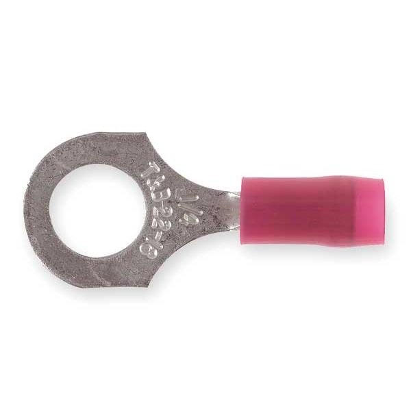 Terminal de anillo de nylon Sta-Kon 22-16 AWG para perno de 1/4 " paquete de 100 - RA18-14