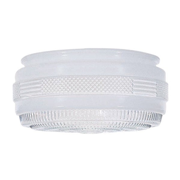 Satco Outside White Drum Glass Shade w/Clear Sides And Bottom Dia 8-3/8 in Fitter 7-7/8 in. Height 4 in - 50/106