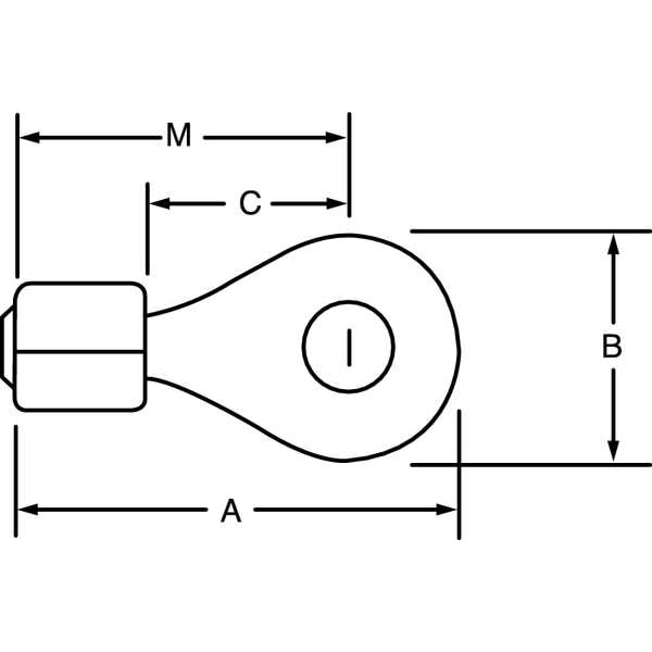 Terminal de anillo no aislado de calibre 12-10 para Stud #10 - Paquete de 50 - NW10-10
