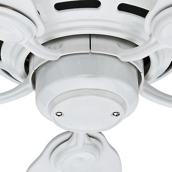 Hunter Decorative Ceiling Fan, 42 in Blade Dia, 5 Blades, 3 Speeds, 120V AC, White, 12.4" W - 51059