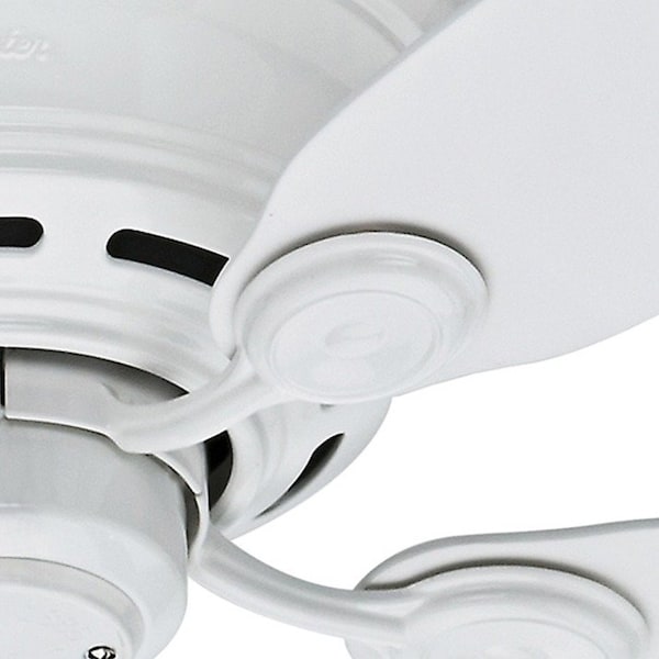 Hunter Decorative Ceiling Fan, 42 in Blade Dia, 5 Blades, 3 Speeds, 120V AC, White, 12.4" W - 51059