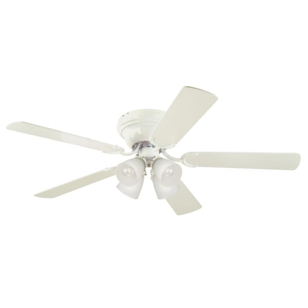Westinghouse Contempra IV 52" 5-Blade Wht Indoor Ceiling Fan w/Dimmable LED Light - 7232300