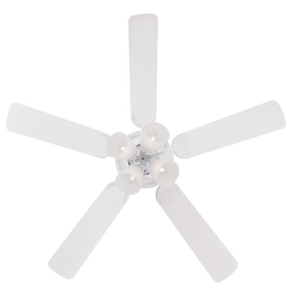 Westinghouse Contempra IV 52" 5-Blade Wht Indoor Ceiling Fan w/Dimmable LED Light - 7232300