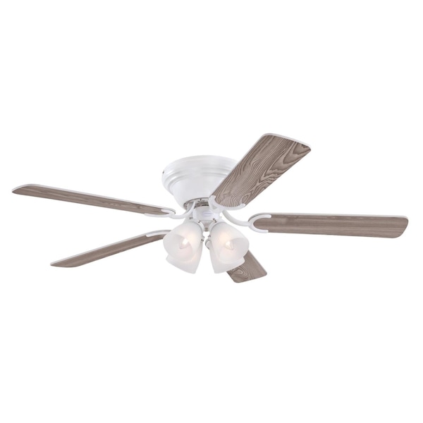 Westinghouse Contempra IV 52" 5-Blade Wht Indoor Ceiling Fan w/Dimmable LED Light - 7232300