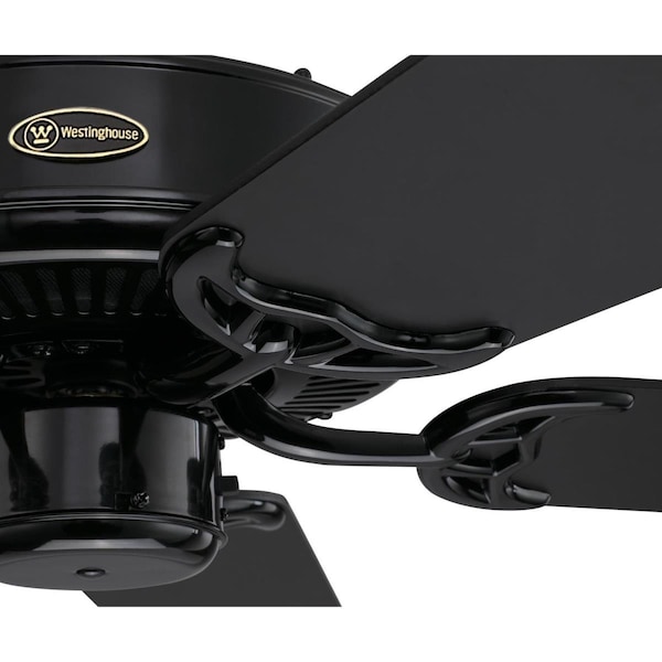 Westinghouse Ceiling Fan Indoor 52In Contractor Choice, Black, Matte Black Blades - 7303800