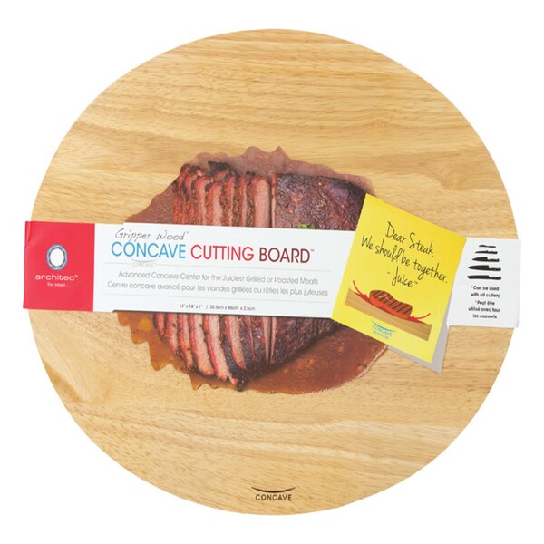 Architec Housewares Architec Gripperwood 18 in. L X 14 in. W X 1 in. Rubberwood Concave Carving Board - 5901456