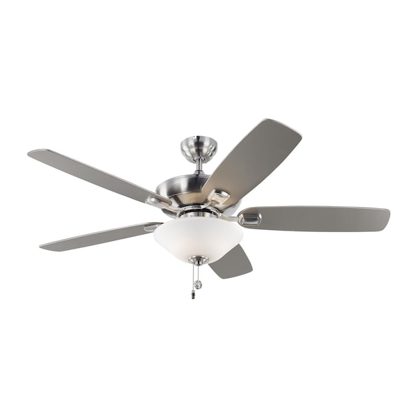 Monte Carlo Colony 52 Led Ceiling Fan In Brushed Steel With S Ilver Blades - 5COM52BSD-V1