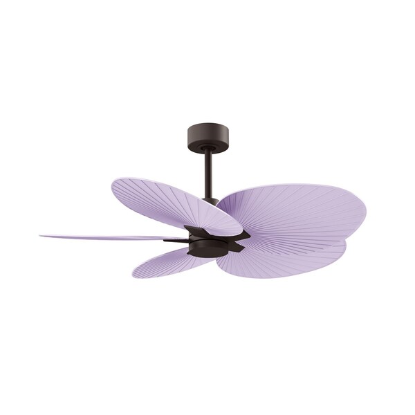 Matthews Fan Co Alessandra Tropical 5-Blade Ceiling Fan In Textured Bronze And Lilac Blades - AKTP-TB-LI