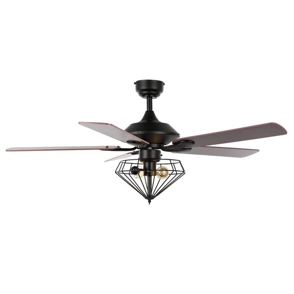 Safavieh 52 in. Leanne 2-Light Ceiling Fan, Black - CLF1026A
