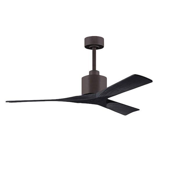 Matthews Fan Co Nan 52in Ceiling Fan In Textured Bronze And Matte Black Blades - NK-TB-BK-52