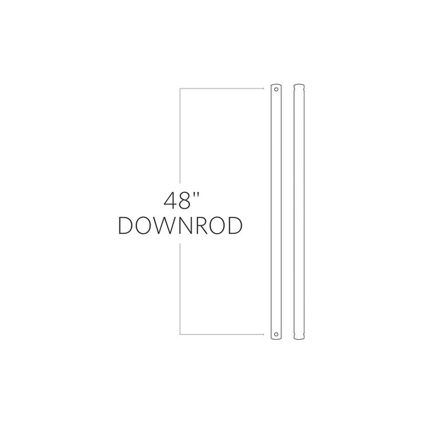Monte Carlo 48in Downrod - Dark Weathered Zinc - DR48DWZ