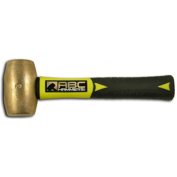 Abc Hammers 3 Lb. Brass Hammer With 10 In. Fiberglass Handle - AB1843