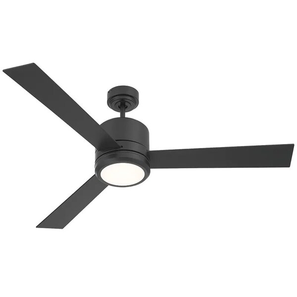 Westgate 52in Black Finish Plywood 3-Blade Ceiling Fan & Light, 19W, 3000K - WFL-116-WS-3B-52-30K-BK-BK