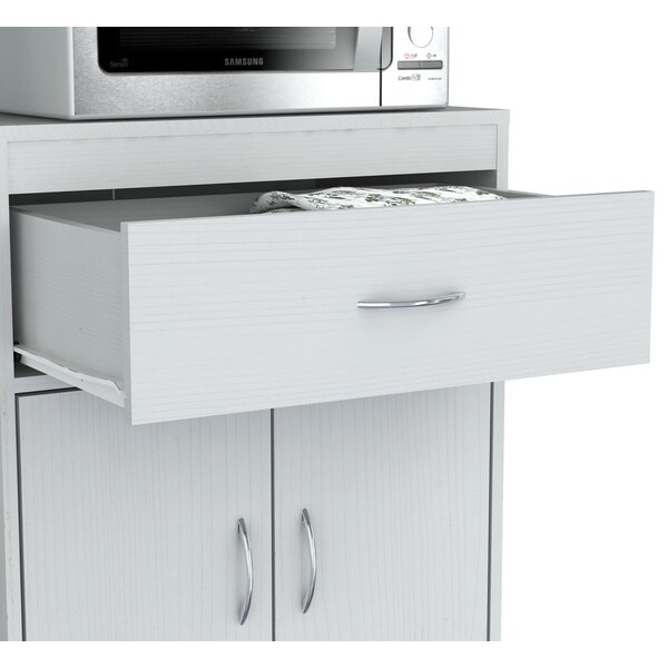 Inval Kitchen/Microwave Storage Cabinet 23.62 in. W x 15.75 in. D  x 54.13 in. H in White - GCM-040