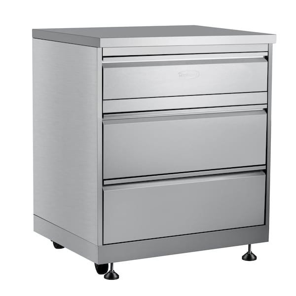 Koolmore 32 in. Stainless-Steel Outdoor Kitchen Cabinet with Three Drawers KM-OKS-CAB3 - KM-OKS-CAB3