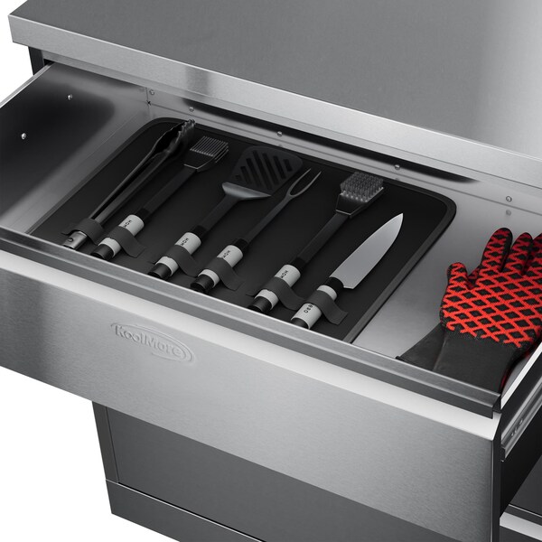 Koolmore 32 in. Stainless-Steel Outdoor Kitchen Cabinet with Three Drawers KM-OKS-CAB3 - KM-OKS-CAB3