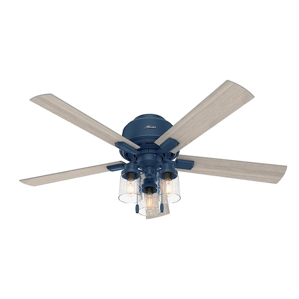 Hunter Ceiling Fan, 5 Blades, 3 Speeds, 120, Indigo Blue - 50312